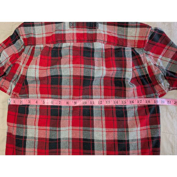 Duluth Flannel Men's Shirt Red Black Gray Plaid Cotton Button Down Large - Picture 5 of 6